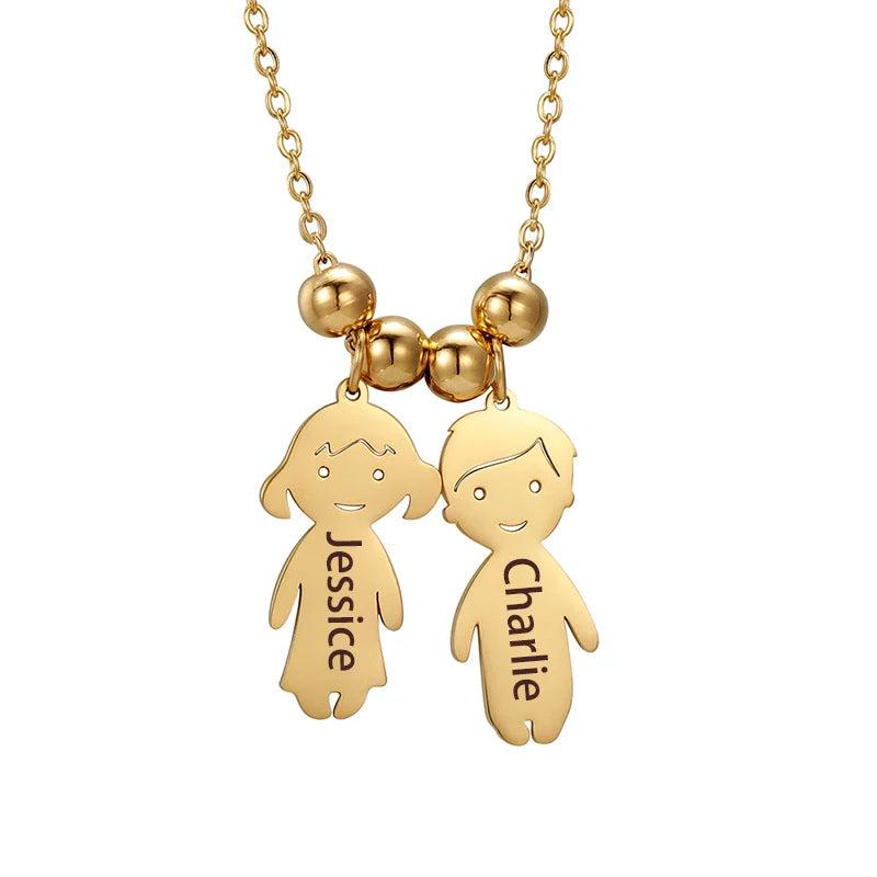 Personalized Children's Name Necklace Engraved Pendant Jewelry Gift