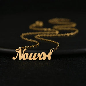 Custom Name Necklace Crystal Butterfly Pendant Choker