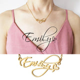 Cursive Name Heart Necklace Personalized Choker Nameplate Pendant