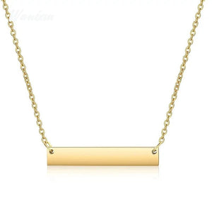 Personalized Stainless Steel Bar Necklace Nameplate Pendant