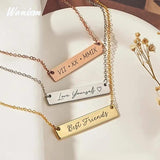 Personalized Stainless Steel Bar Necklace Nameplate Pendant