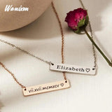Personalized Stainless Steel Bar Necklace Nameplate Pendant