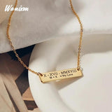 Personalized Stainless Steel Bar Necklace Nameplate Pendant