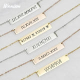Personalized Stainless Steel Bar Necklace Nameplate Pendant
