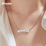 Personalized Stainless Steel Bar Necklace Nameplate Pendant