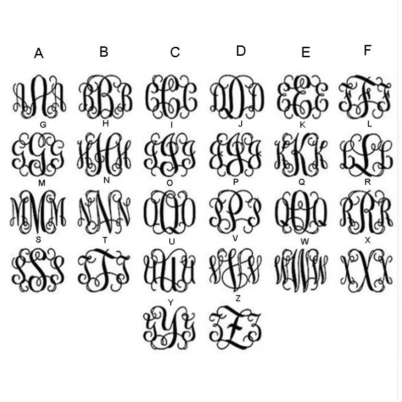 Monogram Necklace Initial Letter Pendant Necklace Stainless Steel Chain