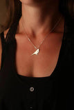 Personalized Bird Charm Parakeet Necklace - Any Words Gift