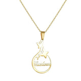 Atoztide Stainless Steel Butterfly Necklace Personalized Name Pendant