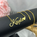 Personalized Heart Pendant Necklace Stainless Steel Chain