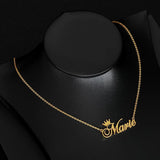 Crown Font Name Necklace Stainless Steel Chain Choker BFF Gift
