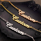 Personalized Name Pendant Necklace Stainless Steel Nameplate Women's Jewelry