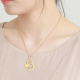 Personalized Shape Name Necklace Heart Butterfly Stainless Steel Pendant Gift