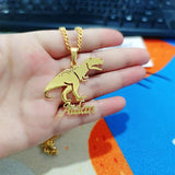 Personalized Tyrannosaurus Rex Dinosaur Name Necklace