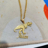 Personalized Tyrannosaurus Rex Dinosaur Name Necklace