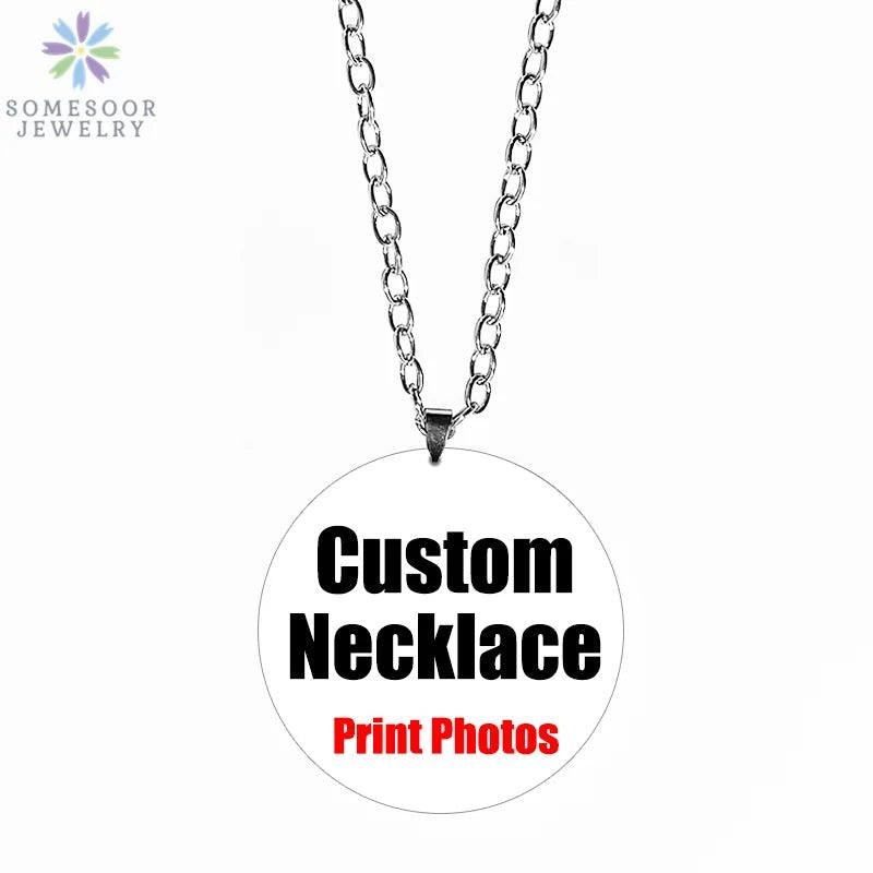 SOMESOOR Photo Printed African Wooden Pendant Necklace
