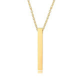 Personalized Bar Necklace Initial Letter Nameplated Pendant