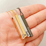 Personalized Bar Necklace Initial Letter Nameplated Pendant