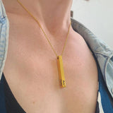 Personalized Bar Necklace Initial Letter Nameplated Pendant