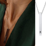 Personalized Bar Necklace Initial Letter Nameplated Pendant