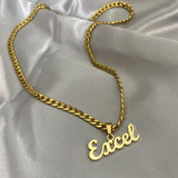 VishowCo Name Necklace Stainless Steel Personalized Nameplate Pendant