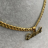 VishowCo Name Necklace Stainless Steel Personalized Nameplate Pendant