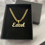 VishowCo Name Necklace Stainless Steel Personalized Nameplate Pendant
