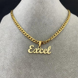 VishowCo Name Necklace Stainless Steel Personalized Nameplate Pendant