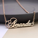 Personalized Heart Shape Name Necklace Stainless Steel Letter Pendant