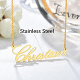 Auxauxme Personalized Name Necklace Cursive Nameplate Necklace