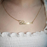 Auxauxme Personalized Name Necklace Cursive Nameplate Necklace