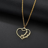 Personalized Heart Nameplate Necklace - Two Names