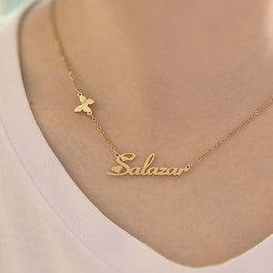 Customized Stainless Steel Butterfly Name Necklace