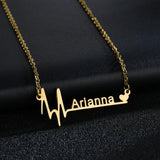 Atoztide Heartbeat Name Necklace Birth Date Pendants