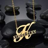 Custom Big Letter Name Pendant Necklace Stainless Steel