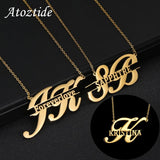 Custom Big Letter Name Pendant Necklace Stainless Steel