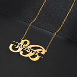 Custom Big Letter Name Pendant Necklace Stainless Steel