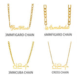 Sipuris Name Necklace Stainless Steel Choker Cuba Chains Jewelry