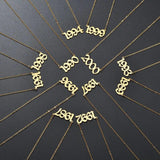 DODOAI Numbers Choker Necklace Personalized Old English Year Number Necklaces
