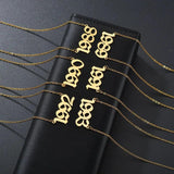 DODOAI Numbers Choker Necklace Personalized Old English Year Number Necklaces