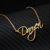 Personalized Name Choker Necklace Stainless Steel Script Style Pendant