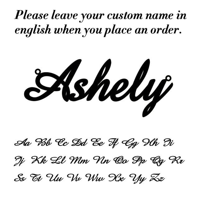 6 Name Stainless Steel Necklace Custom Chain Nameplate Pendant Personalized Gift