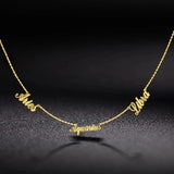 6 Name Stainless Steel Necklace Custom Chain Nameplate Pendant Personalized Gift