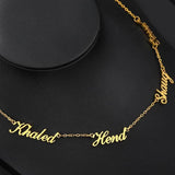 6 Name Stainless Steel Necklace Custom Chain Nameplate Pendant Personalized Gift