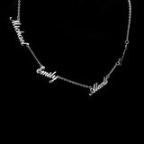 6 Name Stainless Steel Necklace Custom Chain Nameplate Pendant Personalized Gift