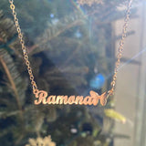 Stainless Steel Choker Butterfly Name Pendant Personalized Nameplate