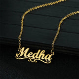 Heart with Name Necklace Stainless Steel Engraving Nameplate