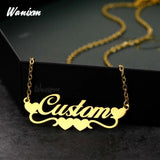 Custom Stainless Steel Name Necklace Heart Pendant Jewelry