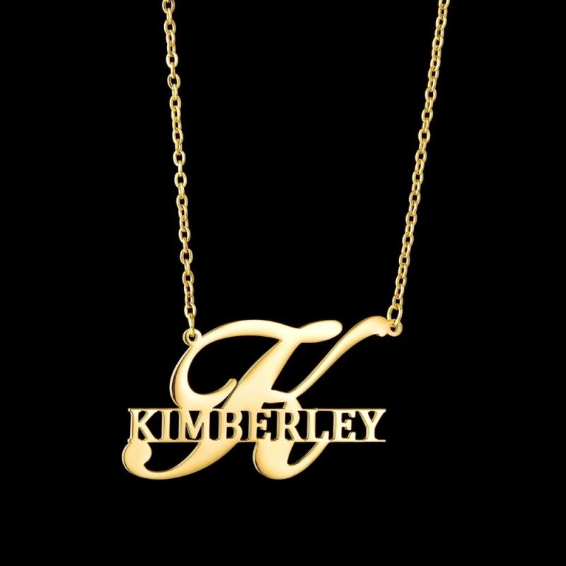 Letter Hollow Necklace Name Personalized O-Chain