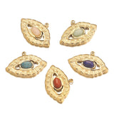 5pcs Stainless Steel Couple Lips Charms Natural Stone Pendants