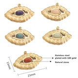 5pcs Stainless Steel Couple Lips Charms Natural Stone Pendants